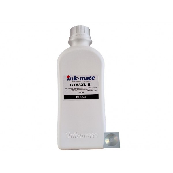 Flacon Cerneala Ink-Mate Compatibil HP (GT53XL) 1x1000ml 1VV21AE Negru , 1buc Cdr Maxell cu plic
