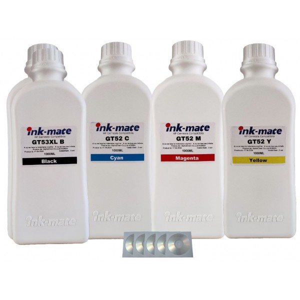 Set Flacon Cerneala Ink-Mate (GT53XL/GT52) 2x1000ml 1VV21AE Negru 1x1000ml M0H54AE Cyan 1x1000ml M0H55AE Magenta 1x1000ml M0H56AE Galben , 5buc Cdr Maxell cu plic