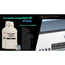 Set Flacon Cerneala Ink-Mate Compatibil HP (GT53XL) 2x500ml 1VV21AE Negru , 2buc Cdr Maxell cu plic