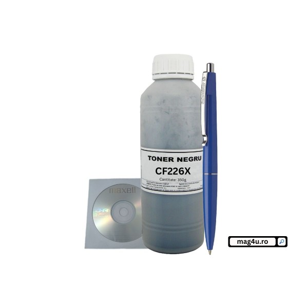 Set Flacon Refill Praf Toner Compatibil HP26X, CF226X Negru-350g, Pix Schneider si 1xCd-r Maxell cu plic