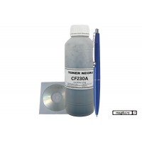 Set Flacon Refill Toner Jadi Compatibil HP(30A) CF230A Negru 100g, 1xPix Schneider si 1xCD-R Maxell cu plic
