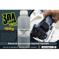 Set Flacon Refill Toner Jadi Compatibil HP(30A) CF230A Negru 100g, 1xPix Schneider si 1xCD-R Maxell cu plic