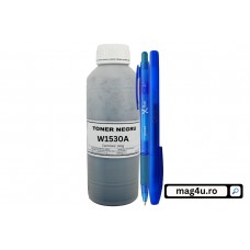 Set Flacon Refill Praf Toner Compatibil HP153A, W1530A Negru - 140g, Pix XBall SI Pix cu mecanism