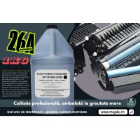 Set Bidon Refill SCC Praf Toner Compatibil (HP26A) CF226A Negru, 1000g, Pix Schneider si Pâlnie