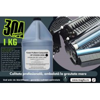 Set Bidon Refill SCC Praf Toner Compatibil HP30A CF230A Negru, 1000g, 2xPix Schneider si Pâlnie