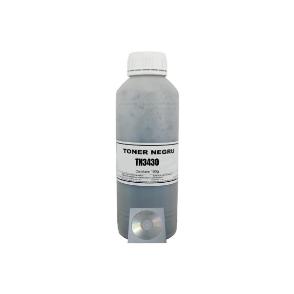 Set Flacon Refill Toner Alphachem Compatibil Brother TN-3430 Negru 100g, cu CD-R Maxell