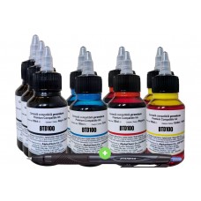 Set Cerneala Compatibil Brother BTD100 9 Flacoane x100ml 3xNegru, 2xCyan, 2xMagenta, 2xGalben cu Picurator si Pix Uni-Ball Jetstream Premium
