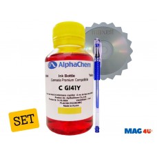 Set Flacon Cerneala Compatibila Canon GI41 ( 1x100ml Yellow) + 1buc Cdr Maxell cu plic si Pix CNX201