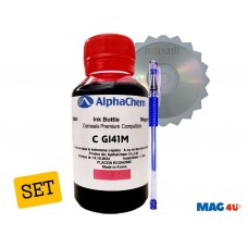 Set Flacon Cerneala Compatibila Canon GI41 ( 1x100ml Magenta) + 1buc Cdr Maxell cu plic si Pix CNX201