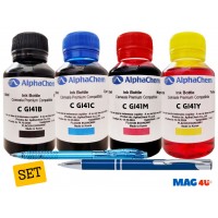 Set Flacoane Cerneala Compatibila Canon GI41 ( 1x100ml Black, 1x100ml Cyan, 1x100ml Magenta, 1x100ml Yellow) + Pix cu mecanism si Pix CNX226