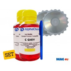 Set Flacone Cerneala Compatibil Canon GI41 ( 2x100ml Yellow) + Pix cu gel si 2buc Cdr Maxell cu plic
