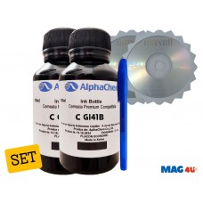 Set Flacone Cerneala Compatibila Canon GI41 ( 2x100ml Black) + Pix cu gel si 2buc Cdr Maxell cu plic