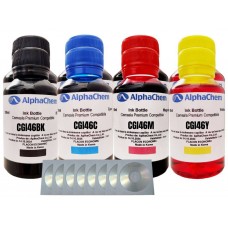 Set Flacon Cerneala AlphaChem Compatibil Canon 2x100 GI-46BK Negru 2x100 GI-46C Cyan 2x100 GI-46M Magenta 2x100 GI-46Y Galben, 8buc Cdr Maxell cu plic