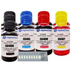 Set Flacon Cerneala AlphaChem Compatibil Canon 3x100 GI-46BK Negru 2x100 GI-46C Cyan 2x100 GI-46M Magenta 2x100 GI-46Y Galben, 9buc Cdr Maxell cu plic