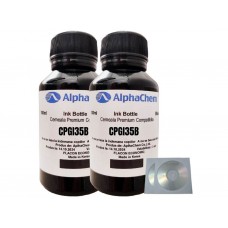 Set Flacon Cerneala AlphaChem Compatibil Canon 2x100ml PGI-35BK Negru, 2buc Cdr Maxell cu plic