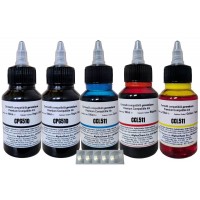 Set Flacon Cerneala AlphaChem Compatibil Canon 2x100ml PG-510 Negru, 1x100ml CL-511C Cyan, 1x100ml CL-511M Magenta, 1x100ml CL-511Y Galben, 5buc Cdr Maxell cu plic