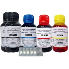 Set Flacon Cerneala AlphaChem Compatibil Canon 2x100ml PG-540 Negru, 1x100ml CL-541C Cyan, 1x100ml CL-541M Magenta, 1x100ml CL-541Y Galben, 5buc Cdr Maxell cu plic