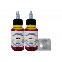 Set Flacon Cerneala AlphaChem Compatibil Canon 2x100ml CL-511Y Galben, 2buc Cdr Maxell cu plic