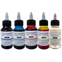 Set Flacon Cerneala AlphaChem Compatibil Canon 1x100ml PG-510 Negru, 1x100ml CL-511C Cyan, 1x100ml CL-511M Magenta, 1x100ml CL-511Y Galben, Solutie de curatare 100ml