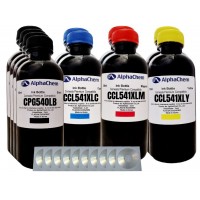 Set Flacon Cerneala AlphaChem Compatibil Canon 4x200ml PG-540L Negru, 2x200ml CL-541XLC Cyan, 2x200ml CL-541XLM Magenta, 2x200ml CL-541XLY Galben, 10buc Crd Maxell cu plic