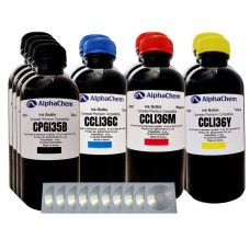 Set Flacon Cerneala AlphaChem Compatibil Canon 4x200ml PGI-35BK Negru, 2x200ml CLI-36C Cyan, 2x200ml CLI-36M Magenta, 2x200ml CLI-36Y Galben, 10buc Crd Maxell cu plic