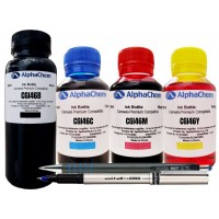Set Flacon Cerneala AlphaChem Compatibil Canon 1x250ml GI-46BK Negru 1x100ml GI-46C Cyan 1x100ml GI-46M Magenta 1x100ml GI-46Y Galben, Pix CNX567 si Roller DeLuxe