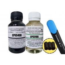 Set AlphaChem Compatibil Canon PG-540-Cerneala Neagra & Solutie Curatare 100ml/flacon-Textmarker Schneider si 3xDop