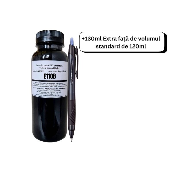 Set Flacon Cerneala AlphaChem Compatibil Epson (110) Negru 1x250ml, Pix Jestream