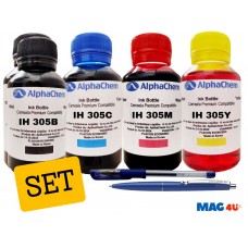 Set Flacon Cerneala AlphaChem HP (305) 2x100ml 3YM61AE Negru 1x100ml 3YM60AE Cyan 1x100ml 3YM60AE Magenta 1x100ml 3YM60AE Galben, Pix Schneider si Pix CNX201
