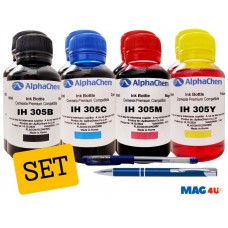 Set Flacon Cerneala AlphaChem HP (305) 2x100ml 3YM61AE Negru 2x100ml 3YM60AE Cyan 2x100ml 3YM60AE Magenta 2x100ml 3YM60AE Galben, Pix CNX201 si Pix CNX226