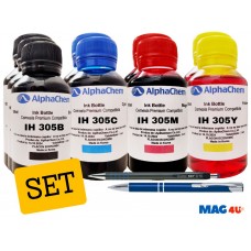 Set Flacon Cerneala AlphaChem HP (305) 3x100ml 3YM61AE Negru 2x100ml 3YM60AE Cyan 2x100ml 3YM60AE Magenta 2x100ml 3YM60AE Galben, Pix CNX226 si Pix CNX567