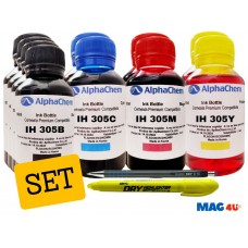 Set Flacon Cerneala AlphaChem HP (305) 4x100ml 3YM61AE Negru 2x100ml 3YM60AE Cyan 2x100ml 3YM60AE Magenta 2x100ml 3YM60AE Galben, Textmarker solid si Pix CNX567