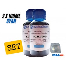 Set Flacon Cerneala AlphaChem Compatibil HP305 2x100ml 3YM60AE Cyan cu 2x CDR Maxell