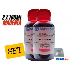 Set Flacon Cerneala AlphaChem Compatibil HP305 2x100ml 3YM60AE Magenta cu 2x CDR Maxell 