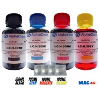 Set Flacon Cerneala AlphaChem Compatibil HP305 1x100ml 3YM61AE Negru + 1x100ml 3YM60AE Cyan + 1x100ml 3YM60AE Magenta + 1x100ml 3YM60AE Galben cu 4x CDR Maxell