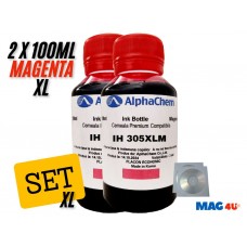 Set Flacon Cerneala AlphaChem Compatibil HP305XL 2x100ml 3YM63AE Magenta cu 2x CDR Maxell