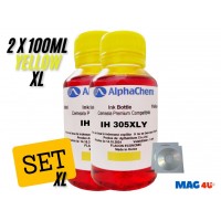 Set Flacon Cerneala AlphaChem Compatibil HP305XL 2x100ml 3YM63AE Galben cu 2x CDR Maxell