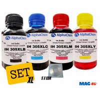 Set Flacon Cerneala AlphaChem Compatibil HP305XL 2x100ml 3YM62AE Negru + 1x100ml 3YM63AE Cyan + 1x100ml 3YM63AE Magenta + 1x100ml 3YM63AE Galben cu 5x CDR Maxell 