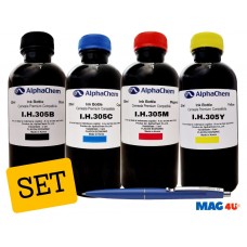 Pachet Flacon Cerneala AlphaChem HP (305) 1x200ml 3YM61AE Negru 1x200ml 3YM60AE Cyan 1x200ml 3YM60AE Magenta 1x200ml 3YM60AE Galben  si pix Schneider