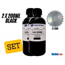 Set Flacon Cerneala AlphaChem Compatibil HP305 2x200ml 3YM61AE Negru cu 2x CDR Maxell