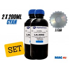 Set Flacon Cerneala AlphaChem Compatibil HP305 2x200ml 3YM60AE Cyan cu 2x CDR Maxell