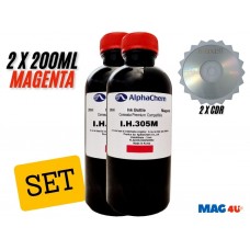 Set Flacon Cerneala AlphaChem Compatibil HP305 2x200ml 3YM60AE Magenta cu 2x CDR Maxell 