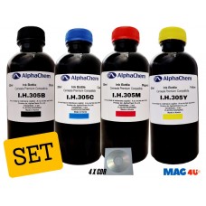 Set Flacon Cerneala AlphaChem Compatibil HP305 1x200ml 3YM61AE Negru + 1x200ml 3YM60AE Cyan + 1x200ml 3YM60AE Magenta + 1x200ml 3YM60AE Galben cu 4x CDR Maxell