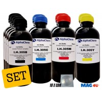 Set Flacon Cerneala AlphaChem Compatibil HP305 4x200ml 3YM61AE Negru + 2x200ml 3YM60AE Cyan + 2x200ml 3YM60AE Magenta + 2x200ml 3YM60AE Galben cu 10x CDR Maxell 