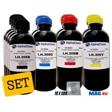 Set Flacon Cerneala AlphaChem Compatibil HP305 4x200ml 3YM61AE Negru + 2x200ml 3YM60AE Cyan + 2x200ml 3YM60AE Magenta + 2x200ml 3YM60AE Galben cu 10x CDR Maxell 