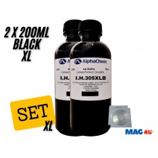 Set Flacon Cerneala AlphaChem Compatibil HP305XL 2x200ml 3YM62AE Negru cu 2x CDR Maxell