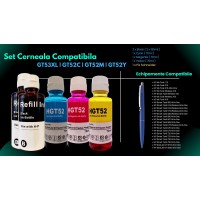 Pachet Flacoane Cerneala compatibila HP 2X GT53XL Black, 1X GT52 Cyan, 1X GT52 Magenta, 1X GT52 Yellow, 36000 pagini, un-box AlphaChem si Pix Schneider