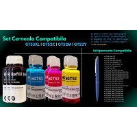 Pachet Flacoane Cerneala compatibila HP 3X GT53XL Black, 2X GT52 Cyan, 2X GT52 Magenta, 2X GT52 Yellow, 66000 pagini, un-box AlphaChem si Pix Schneider