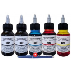 Set Flacon Cerneala AlphaChem HP652 2x100ml F6V25AE Negru + 1x100ml F6V24AE Cyan + 1x100ml F6V24AE Magenta + 1x100ml F6V24AE Galben cu Pix Schneider
