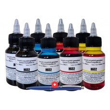 Set Flacon Cerneala AlphaChem HP652 2x100ml F6V25AE Negru + 2x100ml F6V24AE Cyan + 2x100ml F6V24AE Magenta + 2x100ml F6V24AE Galben cu Pix Schneider